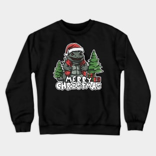 godzilla christmas celebrating Crewneck Sweatshirt